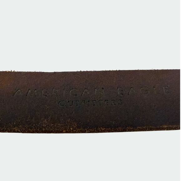 Hollister American Eagle Outfitters Leather Belt Size 40 Chrome Buckle - Picture 6 of 8